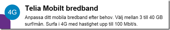 Telia mobilt bredband